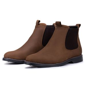 Bota Masculina Chelsea Kéffor Em Couro Legítimo Marrom 