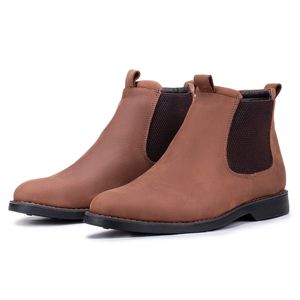 Bota Masculina Chelsea Kéffor em Couro Legítimo Pinhão