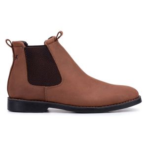 Bota Masculina Chelsea Kéffor em Couro Legítimo Pinhão