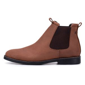 Bota Masculina Chelsea Kéffor em Couro Legítimo Pinhão