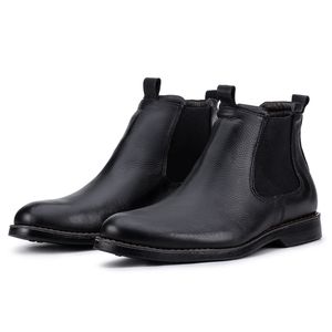 Bota Masculina Chelsea Kéffor Em Couro Legítimo Preto