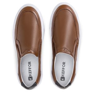 Mocassim Compass 325 De Couro Caramelo Confortável Casual 