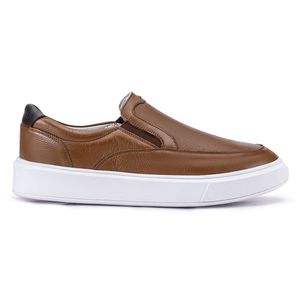 Mocassim Compass 325 De Couro Caramelo Confortável Casual 