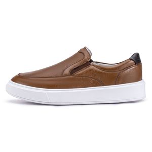 Mocassim Compass 325 De Couro Caramelo Confortável Casual 