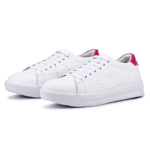 Tênis Feminino Flora Kéffor em Couro Branco e Pink
