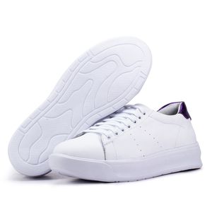 Tênis Feminino Flora Kéffor em Couro Branco e Violeta