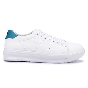 Tênis Feminino Flora Kéffor em Couro Branco e Azul