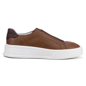 Tênis Casual Mistral 605 De Couro Terracota Slip On 