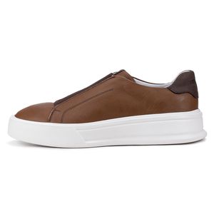 Tênis Casual Mistral 605 De Couro Terracota Slip On 