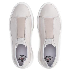 Tênis Casual Mistral 605 De Couro Off White Slip On 