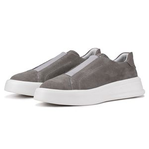 Tênis Casual Mistral 605 De Couro Cinza Slip On 
