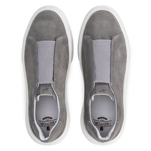 Tênis Casual Mistral 605 De Couro Cinza Slip On 