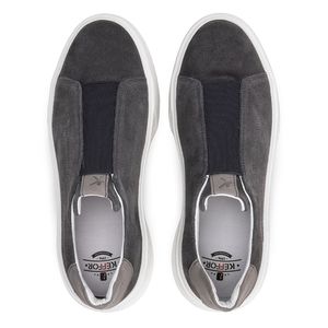 Tênis Casual Mistral 605 De Couro Grafite Slip On 