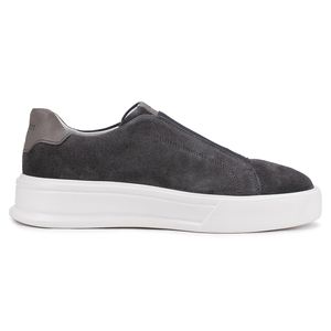 Tênis Casual Mistral 605 De Couro Grafite Slip On 