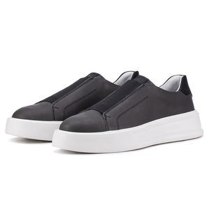 Tênis Casual Mistral 605 De Couro Grafite Slip On 