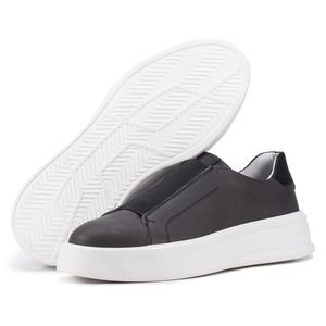 Tênis Casual Mistral 605 De Couro Grafite Slip On 