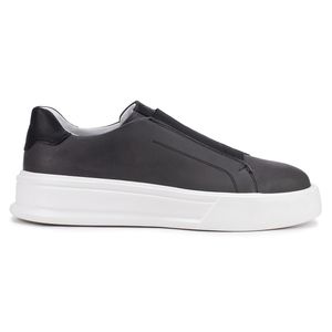 Tênis Casual Mistral 605 De Couro Grafite Slip On 