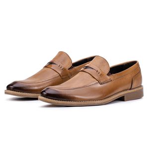 Mocassim Paris Moderno Masculino de Couro Bege 