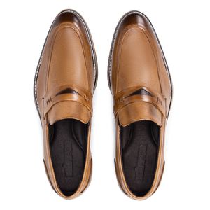 Mocassim Paris Moderno Masculino de Couro Bege 