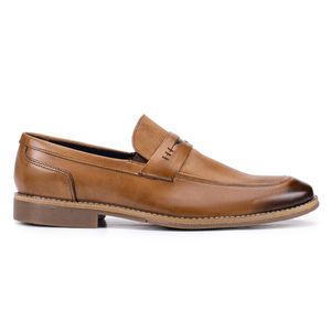 Mocassim Paris Moderno Masculino de Couro Bege 