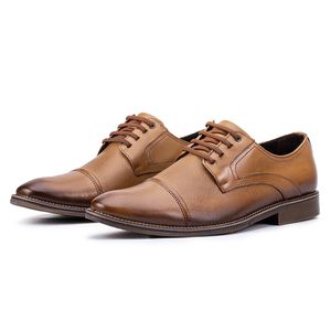 Sapato Social Paris Diamant Masculino de Couro Bege 