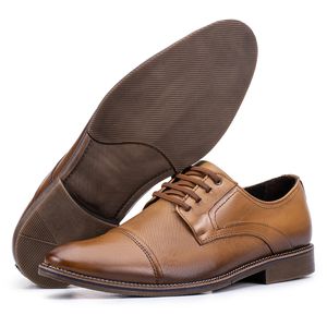 Sapato Social Paris Diamant Masculino de Couro Bege 