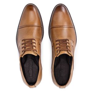 Sapato Social Paris Diamant Masculino de Couro Bege 