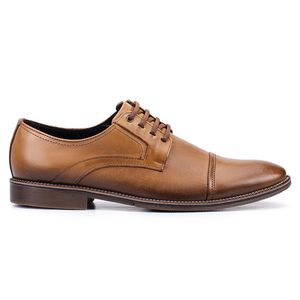 Sapato Social Paris Diamant Masculino de Couro Bege 