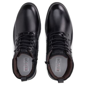 Coturno Masculino Kéffor Linha Ranger em Couro Detalhado Cor Preto 