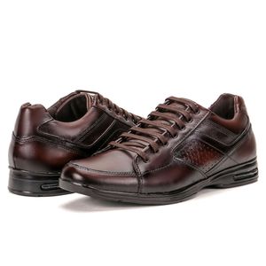 Sapato Antistress De Couro Preto Palmilha Em Gel Macio Alpha