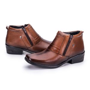 Bota Masculina Social Country de Couro Zíper Arizona Country Castanho