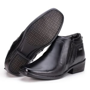 Bota Social Masculina Couro Legítimo Preta Arizona Country