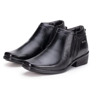 Bota Social Masculina Couro Legítimo Preta Arizona Country