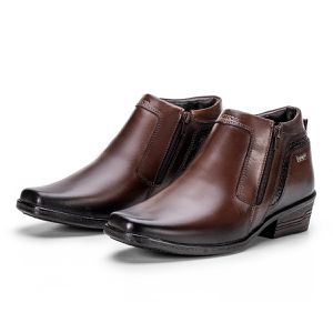 Bota Social Masculina Couro Legítimo Café Arizona Country