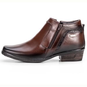 Bota Social Masculina Couro Legítimo Café Arizona Country