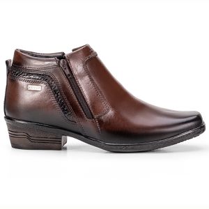 Bota Social Masculina Couro Legítimo Café Arizona Country