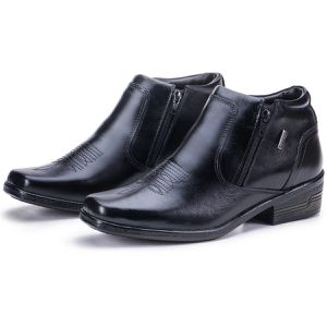 Bota Country Masculina Em Couro Kéffor Preto Linha Arizona Country
