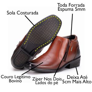 Bota Masculina Em Couro Kéffor Cor Mogno Linha Arizona Country