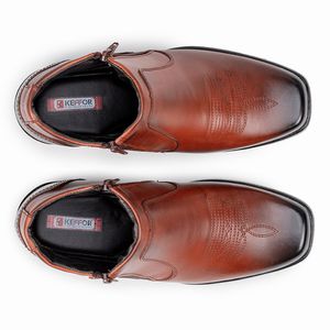 Bota Masculina Em Couro Kéffor Cor Mogno Linha Arizona Country