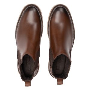 Sapato Casual Masculino Couro Legítimo Marrom Cano Curto Bérgamo