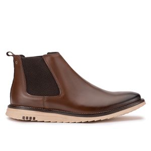Sapato Casual Masculino Couro Legítimo Marrom Cano Curto Bérgamo