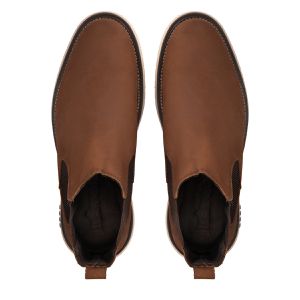 Sapato Casual Masculino Couro Legítimo Castanho Cano Curto Bérgamo