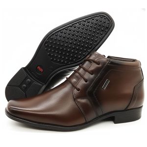 Sapato Social Executivo Em Couro Kéffor Cor Castanho Linha Berlim