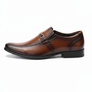 Calçado Masculino Sapato Social Em Couro Kéffor Castanho Linha Berlim