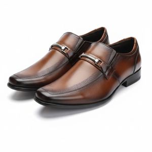 Calçado Masculino Sapato Social Em Couro Kéffor Castanho Linha Berlim