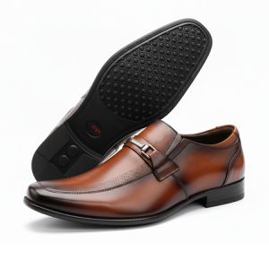 Calçado Masculino Sapato Social Em Couro Kéffor Castanho Linha Berlim