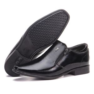 Sapato Social Couro Legítimo Verniz Preto Com Zíper Berlim