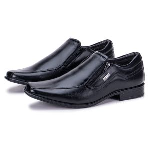 Sapato Social Masculino Couro Legítimo Zíper Preto Berlim
