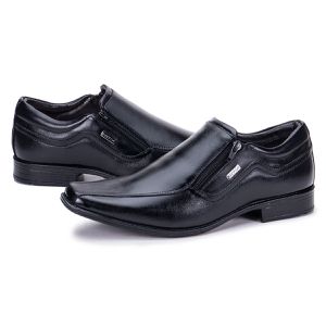 Sapato Social Masculino Couro Legítimo Zíper Preto Berlim
