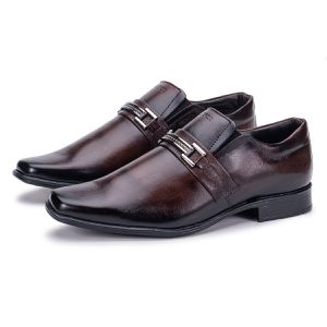 Sapato De Couro Espumado Masculino Confortável Café Berlim